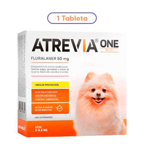 Atrevia One Mini Antipulgas para Perro 2 a 4.5Kg 1 Tableta