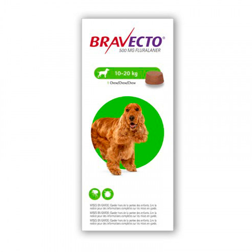 Bravecto Tableta Antipulgas para Perros de 10 a 20kg x1 Tableta