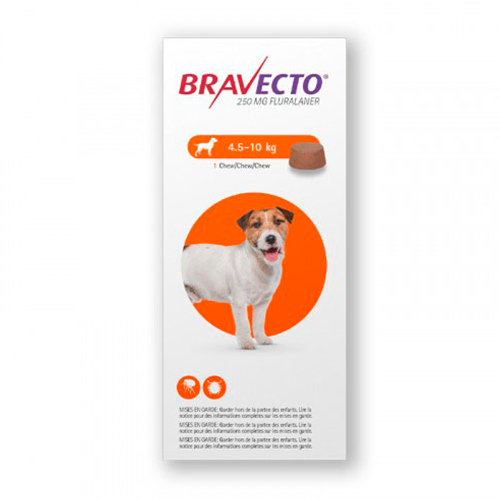 Bravecto Tableta Antipulgas para Perro de 4.5 a 10Kg x1 Tableta
