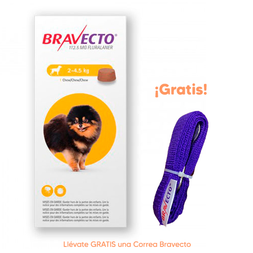 Bravecto Tableta Antipulgas para Perros de 2 a 4.5Kg x1 Tableta