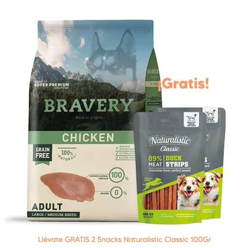 Bravery Perro Adulto Chicken Large Medium Breeds 4Kg