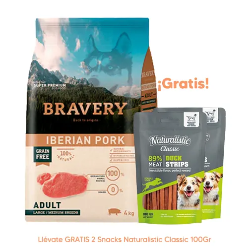 Bravery Perro Adulto Iberian Pork Large Medium Breeds 4Kg