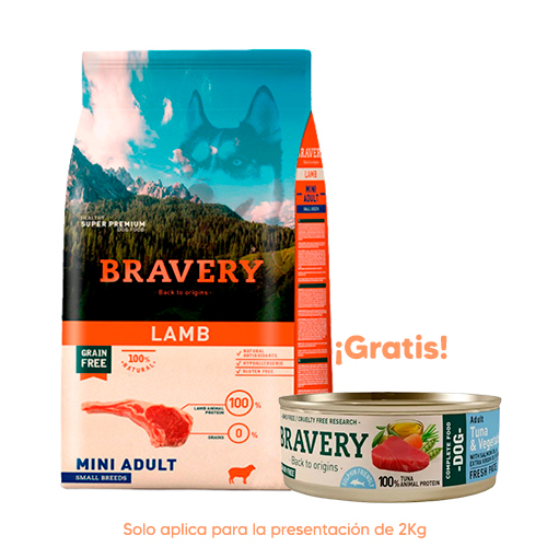 Bravery Perro Adulto Cordero Mini Small Breeds 2Kg
