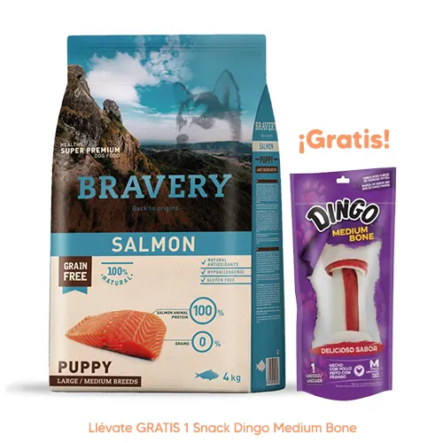 Bravery Perro Puppy Salmón Large Medium Breeds 4Kg