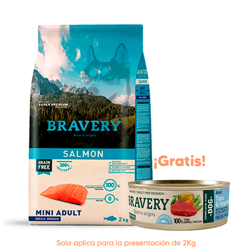 Bravery Perro Adulto Salmón Mini Small Breeds 2Kg