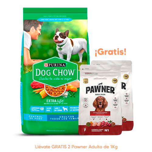 Dog Chow Pouch Adultos Cena de Carne 100Gr Dog Chow Adulto Todas las Razas Control de Peso 8kg