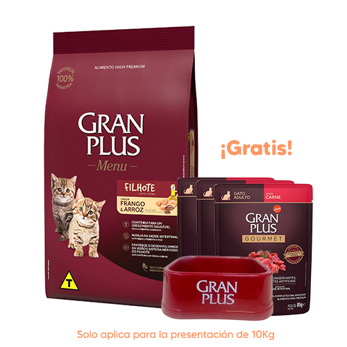 Pipeta Antipulgas para Gato Bravecto Plus Spot On 2.8 a 6.25Kg 250mg Gran Plus Menú Gatito Pollo y Arroz 10kg