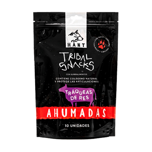 Hant Tribal Snacks para Perro Tráqueas de Res Ahumadas 10 Unidades