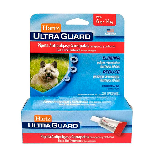 Hartz Ultra Guard Pipeta Antipulgas y Garrapata Perro 6 a 14Kg
