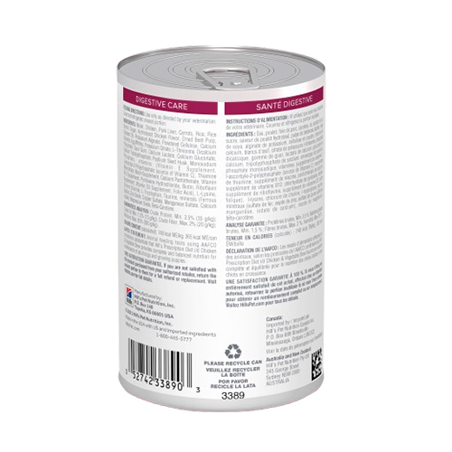 Hills Pd Lata Canine I/D Cuidado Digestivo Estofado 354Gr