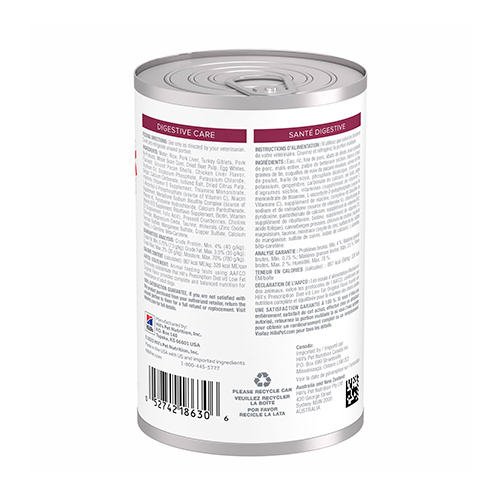 Hills PD Lata Canine I/D Cuidado Digestivo Low Fat 369Gr