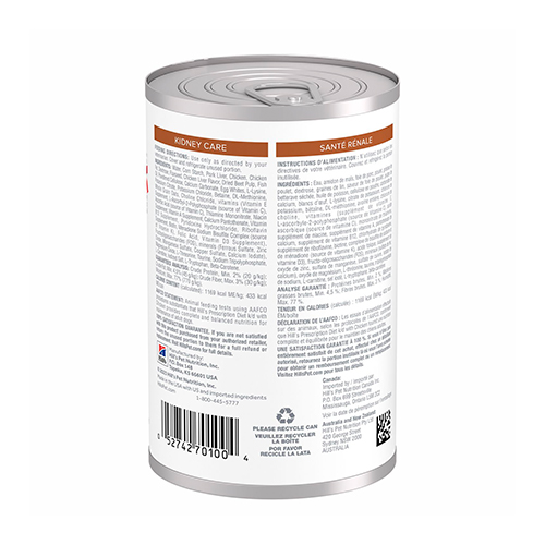 Hills PD Lata Canine K/D Kidney Care Cuidado Renal Pollo 369Gr