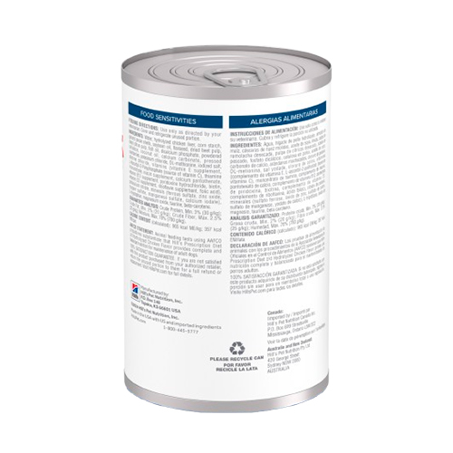 Hills PD Lata Canine Z/D Alergias y Cuidado de la Piel 369Gr