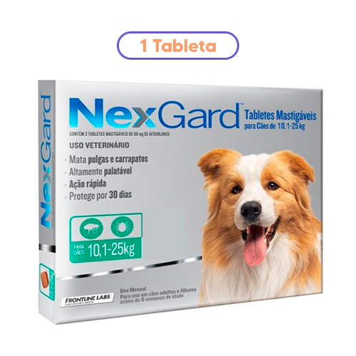 NexGard Antipulgas Perro 68mg 10.1 a 25Kg x1 Tableta