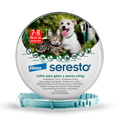 Seresto Collar Antipulgas para Perros y Gatos Menores de 8Kg