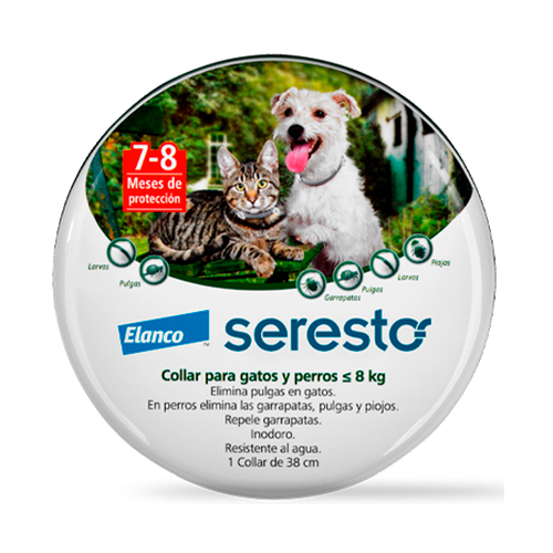 Seresto Collar Antipulgas para Perros y Gatos Menores de 8Kg