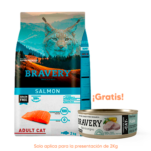 Bravery Gato Adulto Salmón 2kg
