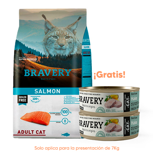 Bravery Gato Adulto Salmón 7kg