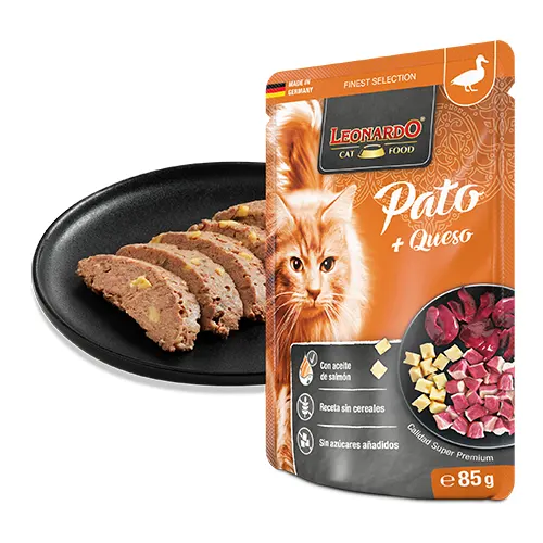 Leonardo Cat Pouch Pato y Queso 85Gr