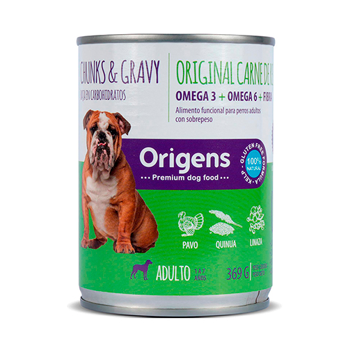 Origens Perro Lata Adulto Carne de Res y Pavo para Sobrepeso 369Gr