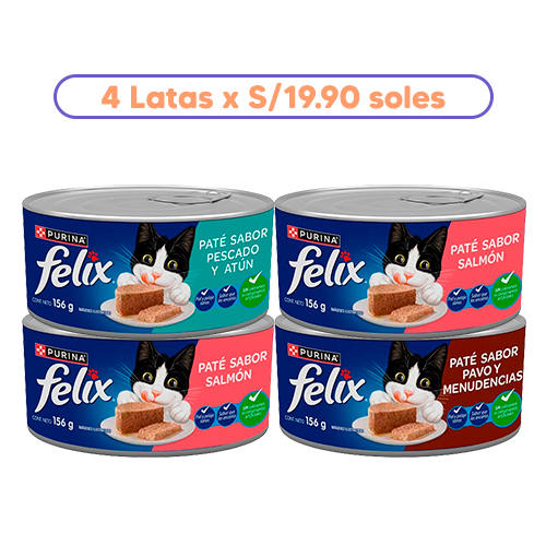 Rey Can Pelota Soga Nudo Pequeño Promoción 4 Latas Felix 156Gr de cualquier presentación