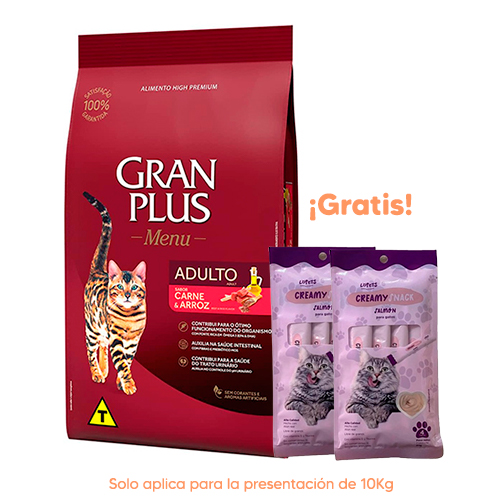 Gran Plus Menú Gato Adulto Carne y Arroz 10kg