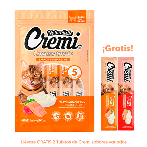 Dentalife Snack Grande 196Gr 7 Uni Cremi Creamy Treats Salmón & Tuna Recipe 5 Unidades x 12Gr