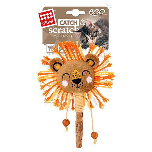 Gigwi Lion Catch & Scratch Eco Line With Silvervine Leaves And Stick