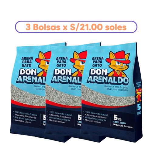 Promoción 3 Arenas Granula Don Arenaldo 5Kg