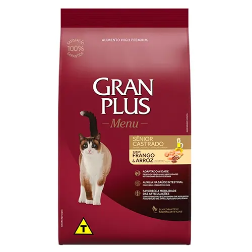 Gran Plus Menú Gato Senior Castrado Pollo y Arroz 10kg