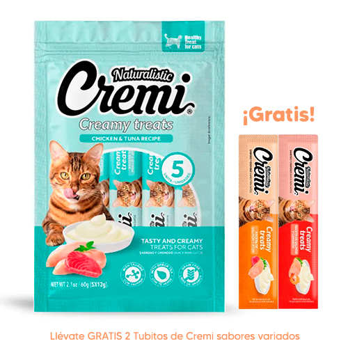 Dentalife Snack Grande 196Gr 7 Uni Cremi Creamy Treats Pollo y Atún 5 Unidades x 12Gr