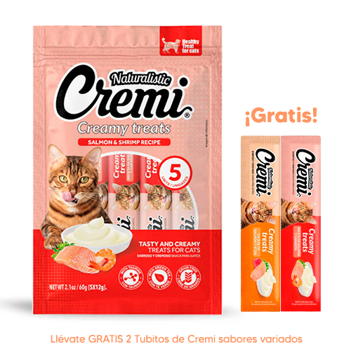 Dentalife Snack Grande 196Gr 7 Uni Cremi Creamy Treats Salmón y Camarón 5 Unidades x 12Gr