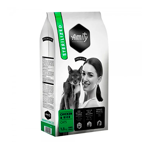 Amity Gato Adulto Esterilizado Pollo y Arroz 1.5Kg