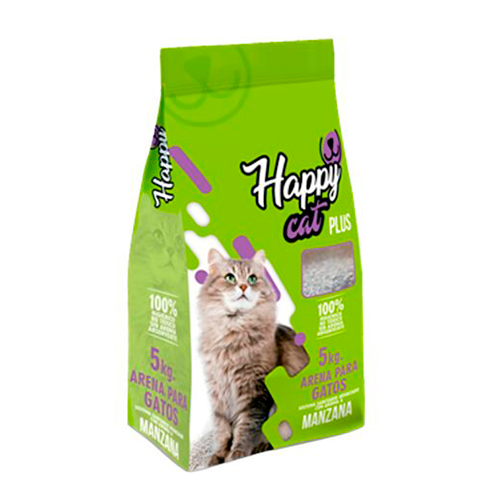 Arena Happy Cat Plus Manzana 5Kg