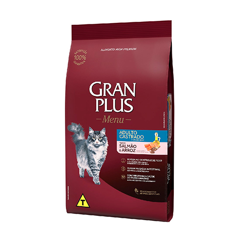 Gran Plus Menú Gato Adulto Castrado Salmón y Arroz 3kg
