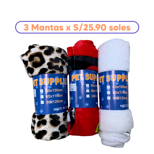 Promoción La Mascota de Keli 3 mantitas para mascota 100x75cm