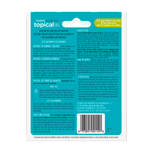 Sergeant's Pipeta Antipulgas para Gato desde 2.72Kg