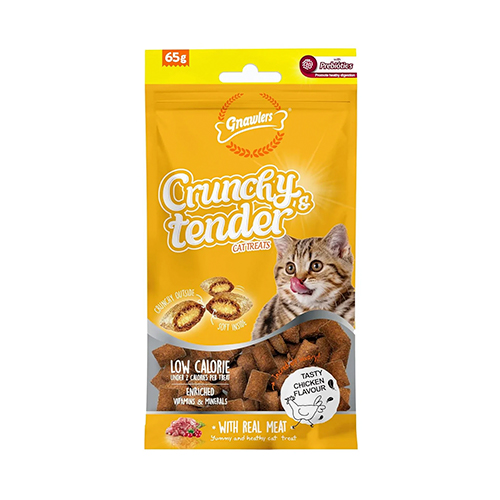 Gnawlers Snack Crunchy & Tender Cat Treats Atún 65Gr