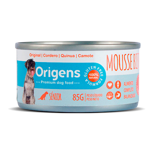 Origens Perro Lata Mousse Bistro Adulto Senior Cordero, Quinua y Camote 85Gr