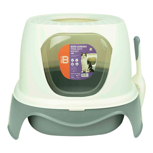 Basa Arenero Baño Cerrado Para Gato Rocket con Pala