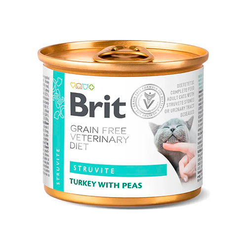 Brit Grain Free Vet Diets Lata Cat Struvite Turkey With Peas 200Gr