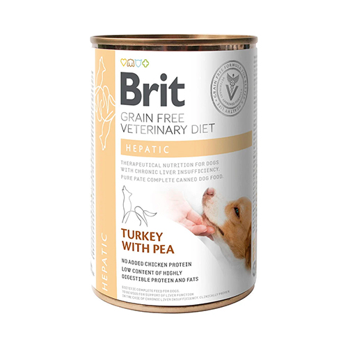 Brit Grain Free Vet Diets Lata Dog Hepatic Turkey With Pea 400Gr