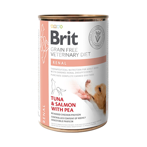 Brit Grain Free Vet Diets Lata Dog Renal Tuna, Salmón With Pea 400Gr