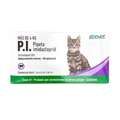 Zoovet Pipeta Imidacloprid 10% Gato 0.96ml de 4 a 9Kg