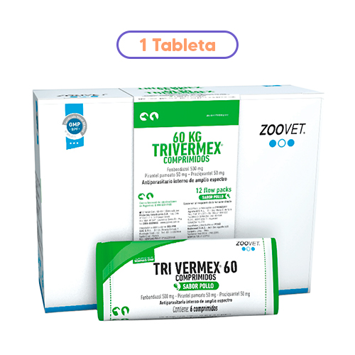 Zoovet Trivermex Antiparasitario Interno 1 Tableta