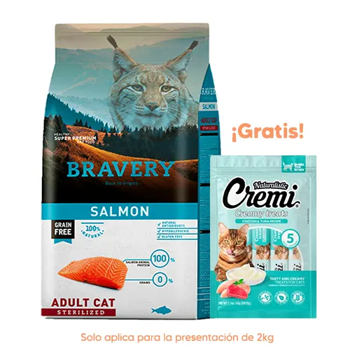 Bravery Gato Adulto Salmón Sterilized 2kg