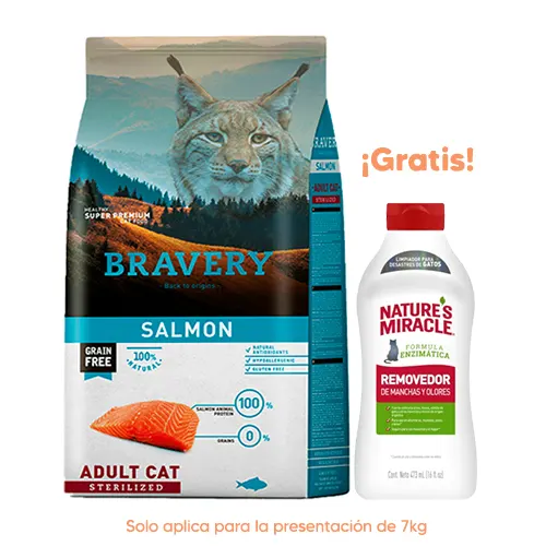 Bravery Gato Adulto Salmón Sterilized 7kg