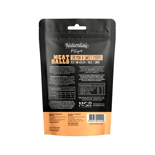 Naturalistic Fine Recipes Meatballs Salmón & Sweet Potato Grain Free 100Gr