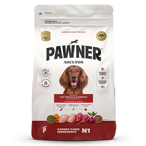 Pawner Perro Adulto Raza Mediana y Grande Pollo y Cordero 15kg