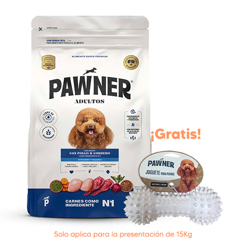 Pawner Perro Adulto Raza Pequeña Pollo y Cordero 15kg